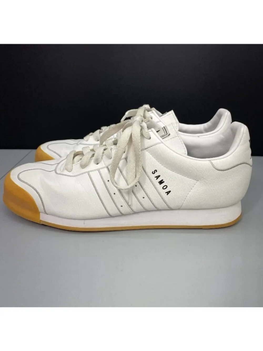 adidas Originals Samoa Sneakers Shoes Retro Classic Leather Gum White Mens 10